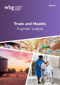 Trade and Health: a gender analysis report front page